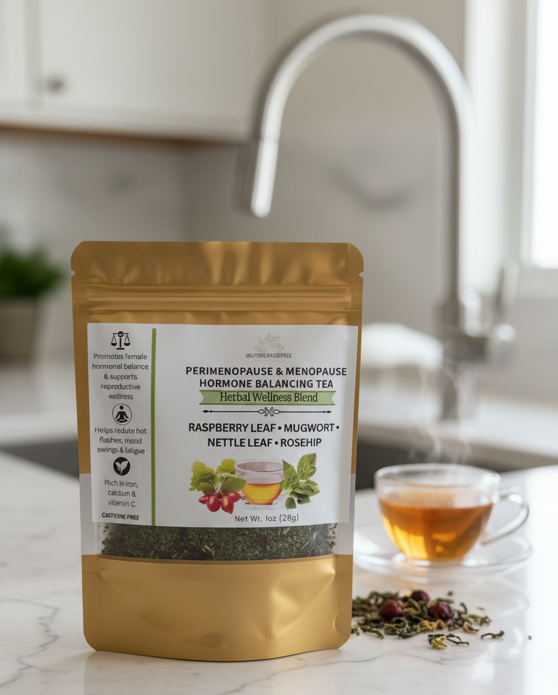 Female Hormone Balancing Loose Tea Blend - PMS Relief, Perimenopause & Menopause Symptom Relief Helps to Reduce Hot flashes, Fatigue and Mood Swings