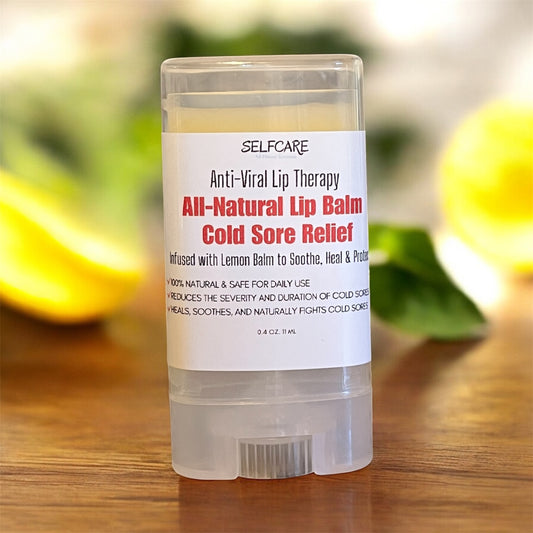 Lemon Balm Antiviral Lip Treatment- Cold Sore Relief Lip Balm - Heals Dry & Cracked Lips, Soothes, Hydrates & Protects Lips