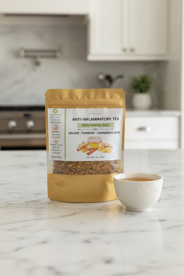 Anti-Inflammatory Loose Tea Blend - Naturally Calms Pain caused by Inflammation, Heartburn, Acid Reflux & Indigestion